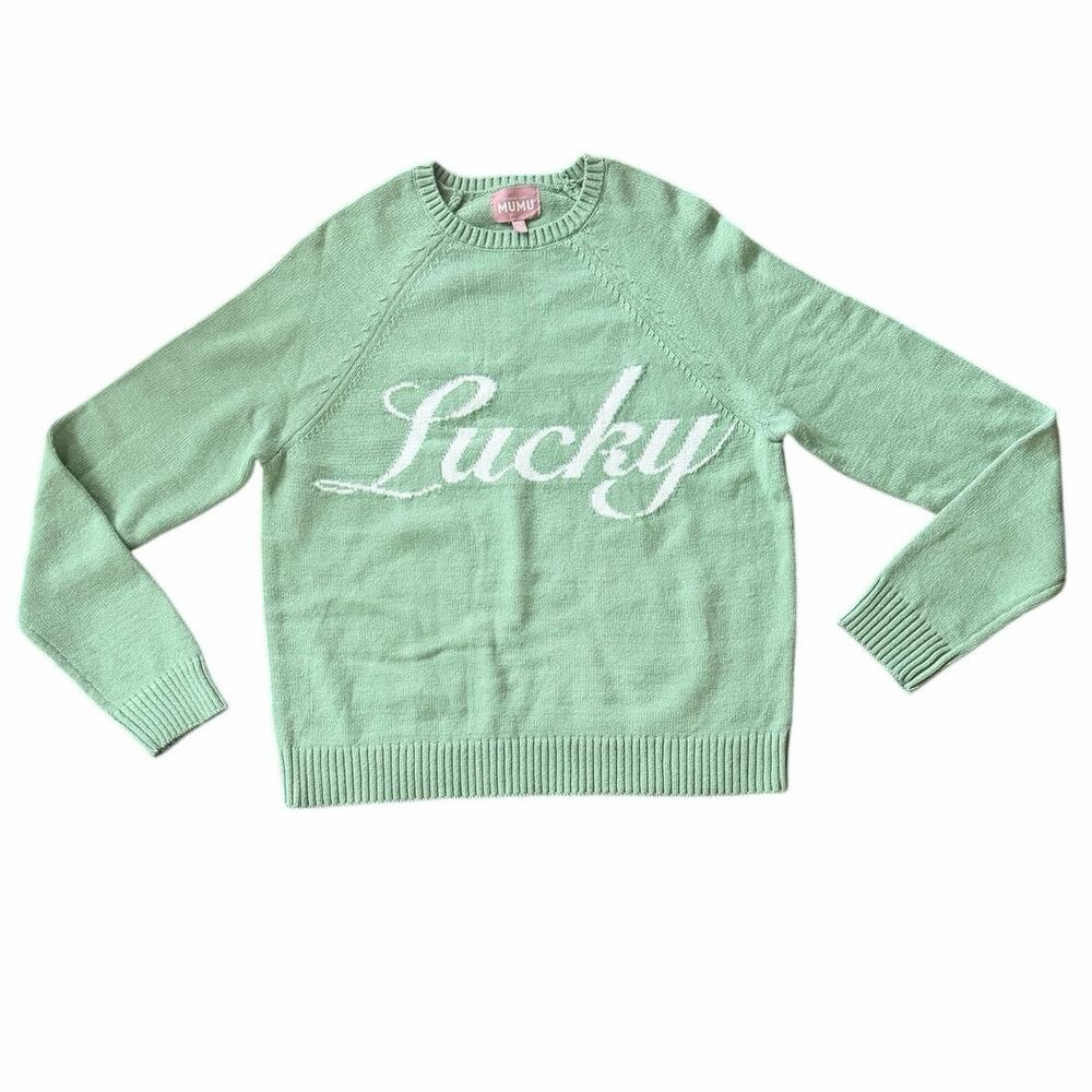 Show Me Your Mumu Field Green Lucky Off Duty Knit Sweater XS